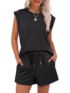 Vente en usine, ensemble décontracté d'été, ensemble short à manches courtes confortable et ample pour les femmes - Product Image 3