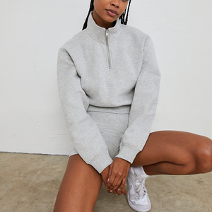 Meilleur pull à manches longues pour femme vierge demi-fermeture éclair coton rue pull pour filles automne col montant sweat-shirt - Product Image 5