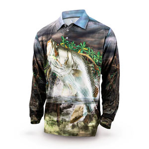 Chemises de pêche polo à manches longues respirantes et douces pour jeunes professionnels, séchage rapide, impression par sublimation intégrale de chemises de pêche polo - Product Image 3