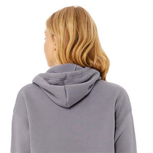 Airlume-Sudadera con capucha para mujer, de algodón peinado y anillo, 52% Poly Fleece Storm, hombros caídos, 48% - Product Image 6