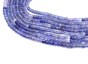 Perles en forme de rondelle à facettes en tanzanite perles de pierres précieuses ombragées en tanzanite naturelle 4MM environ 14 pouces perles de fabrication de bijoux - Product Image 4