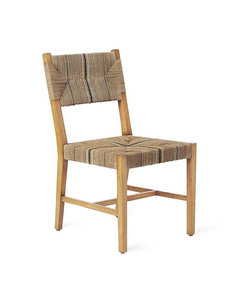 Chaise de salle à manger en teck minimaliste assise et dossier en corde tissée à la main artisanat indonésien de qualité supérieure pour votre maison - Product Image 1