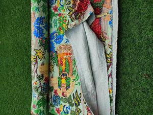Farida Khalo-colcha de algodón con estampado, Kantha edredón de hecho a mano, decoración Bohemia para el hogar - Product Image 4
