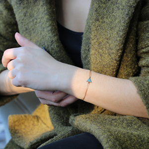 Forma de triángulo piedra turquesa pulsera de diseño 925 turco hecho a mano de la plata esterlina 925 al por mayor de pulsera de mujer - Product Image 2