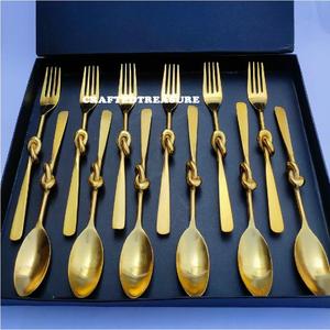 Juego de servidor de ensalada con cuchara de acero inoxidable y fregona, juego de 6 piezas, manualidades con mango de lujo personalizadas utilizadas para regalos al mejor precio - Product Image 4