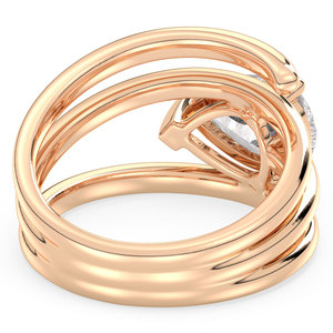 REYES Bague solitaire minimaliste en or rose multi-bandes en argent sterling 925 certifié GRA Bagues de fiançailles en moissanite pour elle - Product Image 4