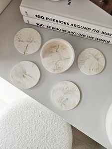 Ensemble de 4 sous-verres ronds effet marbre avec support, sous-verres modernes circulaires pour boissons - Product Image 6