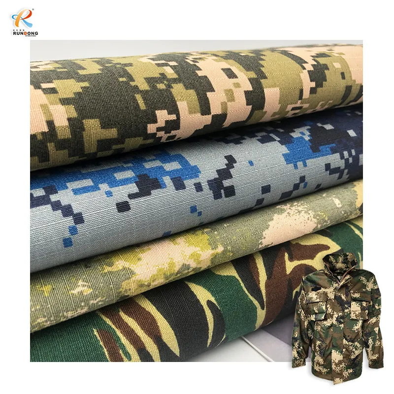 Rundong wholesale digital uniforms russian poly green waterproof ripstop cotton camouflage fabric