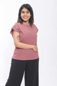 Elegante Waffle Knit Cap Sleeve Mujeres Top Ajuste relajado Ligero Cuello redondo Oficina Casual Texturizado Tela Uso diario Exportador - Product Image 4