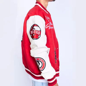 OEM personalizado Chenille bordado Logo chaqueta béisbol algodón Letterman bombardero chaquetas de talla grande Letterman Varsity chaquetas para hombres - Product Image 6