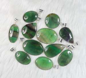 Pendentif en pierre précieuse fluorite verte Bijoux en argent Bijoux pendentif en cristal de guérison - Product Image 3