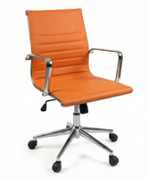 Chaise de bureau exécutive moderne avec cadre et accoudoirs pivotants réglables en acier inoxydable pour espace de travail