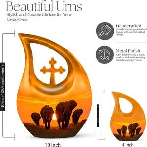 Elefantes Urna de metal para cenizas Mujeres Urnas de cremación para cenizas humanas Mini urnas Adulto Hombre Pequeño para cenizas humanas Tamaño personalizado - Product Image 2