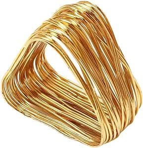 Rond de serviette en aluminium de qualité supérieure en gros pas cher Style simple ronds de serviette serviette en métal - Product Image 2