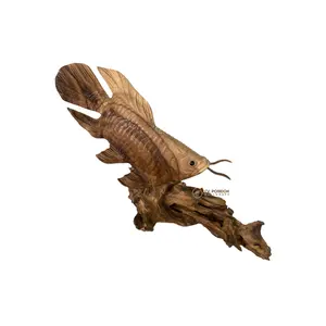 Hochwertige handgemachte Produkt Fisch Holz Schnitz skulptur für Tischplatte Innendekorationen Weihnachts geschenk