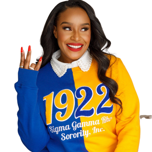 Sweat-shirt en polaire à blocs de couleur hiver 1922, coton doux de qualité supérieure, col rond, broderie Sigma Gamma Rho, vêtements de sororité, collège - Product Image 1