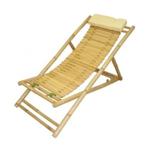 เก้าอี้ชายหาดไม้ไผ่กลางแจ้งสีธรรมชาติดีไซน์ใหม่ - Product Image 1