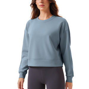 Suéter de Cuello Redondo para Mujer, Color Sólido, Ropa de Invierno, Proveedor Directo de Fábrica, Tela Suave, para Hombre - Product Image 6
