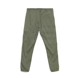 Pantalones Cargo de algodón informales para hombre con multibolsillos, pantalones de entrenamiento teñidos lisos ligeros, Parte delantera plana de cintura media - Product Image 2
