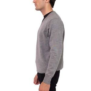 Pull de couleur grise en laine unie Style simple Casual Winter Wear Pull à manches longues et col en V - Product Image 5
