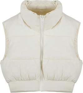 Chaqueta sin mangas recortada Reversible para mujer, el mejor chaleco acolchado de Material, cuello alto con cremallera, ropa exterior, corte perfecto, precio bajo - Product Image 5