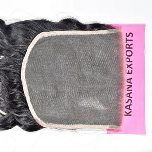 Extensions de cheveux humains vierges 100% non traités, bruts, non coupés, alignés sur la cuticule, avec closure 6*6, provenant de temples indiens - Product Image 1