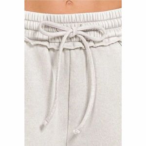 Mens High Street Style 100% Cotton Acid Wash Distressed Breathable Fleece Embroidered Shorts <b>Elastic</b> Waist Casual Jogging Shorts - Product Image 3