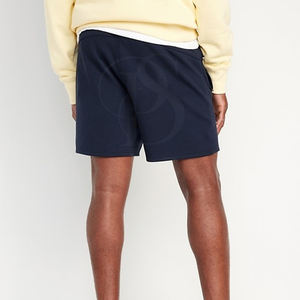Bermudas informales de alta calidad para hombre, pantalones cortos de lana de algodón tejido, liso, transpirable, con cordón, bolsillo lateral trasero, antiarrugas, liso - Product Image 2