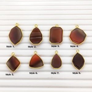 Wholesale Banded Agate Gemstone Trillion Uneven Bezel <b>Charm</b> <b>Pendant</b> - 925 Silver Handmade <b>Pendant</b> - Product Image 2