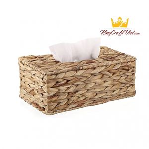 Caja de pañuelos de jacinto de agua rectangular, soporte para baño, Hotel, hogar, restaurante, caja de pañuelos, decoración de mesa hecha en Vietnam - Product Image 1