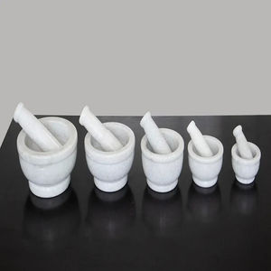 Imam Dasta Kundi Kharal Okhli Khalbatta Blanc 8 Pouces Marbre Mortier et Pilon Outil de Cuisine Essentiel - Product Image 2