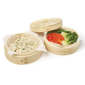 Cesta de vapor de bambú hecha a mano con tapa, cocina humeante, vaporizadores dim sum de la mejor calidad para albóndigas - Product Image 1