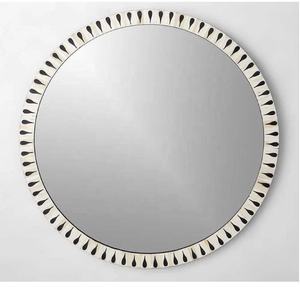 Cadre de miroir rond en incrustation d'os fait à la main décor à la maison Art cadeau meubles pour salon miroir décoratif mural Unique - Product Image 5