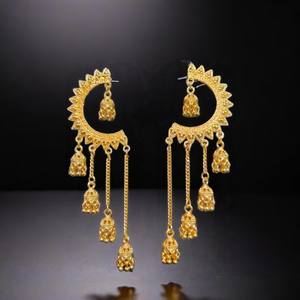 Article le plus vendu 2025 boucles d'oreilles serties de boucles d'oreilles de style Jhumka plaqué or 22CT bijoux pour femmes portées par les exportateurs indiens - Product Image 1