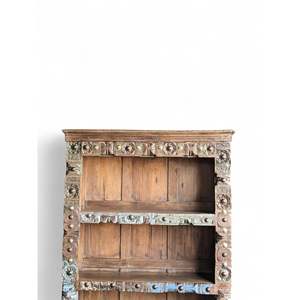 <b>Rustic</b> Wooden Bookshelf for Home Office Living Room Bedroom School or Hotel Durable Metal <b>Cabinet</b> for Book Storage - Product Image 6