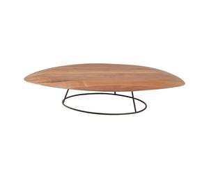 CADRE EN FER FORGÉ TABLE BASSE RONDE Table basse de centre de luxe classique pour le salon TABLE BASSE RONDE AVEC DESSUS ROND EN BOIS - Product Image 4