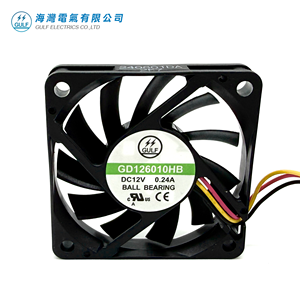 Ventilateur axial GULF 60x60x10mm 12V DC avec deux roulements à billes, ventilateur de refroidissement OEM - Product Image 1