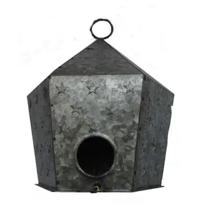सबसे अधिक बिकने वाला और उच्च गुणवत्ता वाला आधुनिक पक्षी निवास घर, बाहर के लिए धातु लकड़ी का काला त्रिकोण लकड़ी का पक्षी घर