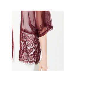 INC International Concepts Sciarpa da donna in nylon e seta con stampa floreale e pizzo, colore vino, taglia unica, per l'autunno - Product Image 3