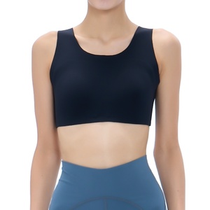 Soutien-gorge de sport pour femme de qualité supérieure, sans armatures, respirant, séchage rapide, dos croisé, impression de logo personnalisée, en nylon/coton léger - Product Image 1