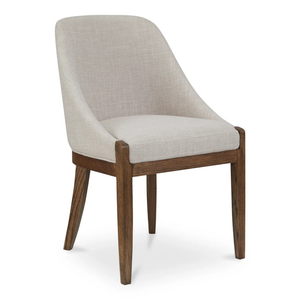 Chaise de salle à manger moderne, chaise d'appoint rembourrée, tissu en lin, pieds en bois, sièges pour banquets et restaurants - Product Image 1