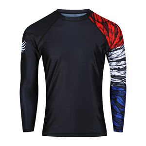 เสื้อรัดกล้ามเนื้อ Rash Guard Bjj 2025 ขายดีสำหรับยูโด MMA ยิม ออกกำลังกาย แบบซับลิเมชั่น ป้องกันแสงแดด UPF 50 แขนยาว สำหรับผู้ชาย - Product Image 1