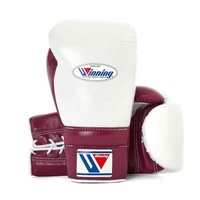 Guantes de Boxeo Profesionales para Adultos, Transpirables, Antideslizantes, con Correa de Muñeca Ajustable, Cierre de Cordones, Cuero Vacuno