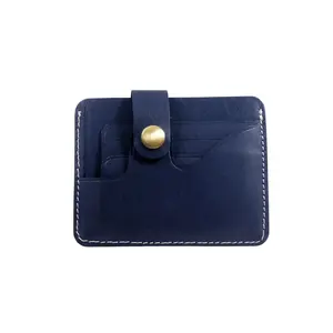 business card holder wallet case with custom logo wallet simple mens card holder leather wallets Foldable Vintage Short Card