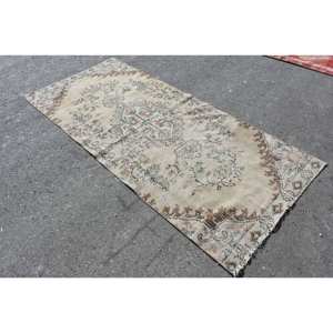 พรมขนสัตว์สีเบจสีน้ำตาล8.2ft วินเทจคลาสสิกตุรกีงานเย็บปะแฮนด์เมดดีไซน์สำหรับทางเดินข้างเตียงยางพาราทรงสี่เหลี่ยมผืนผ้า - Product Image 2