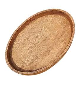 Plateau ovale en bois à motif vertical, décoration d'intérieur polyvalente, accent décoratif, design personnalisé Raayan International, anniversaire - Product Image 1
