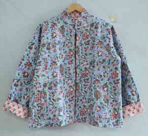 Bloc imprimé vestes Style bohème Vintage Floral coton Quilting vestes Boho fait à la main léger court pour le cadeau des femmes - Product Image 2