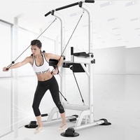 Station de musculation W02323 en acier avec barre de traction et station de dips pour entraînement de force à domicile