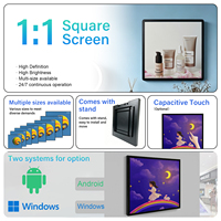 ZDHQ 45.4 Inch Square Digital Signage Kiosk LED Display Smart Android Cloud CMS untuk Penggunaan di Pusat Perbelanjaan