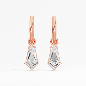 Boucles d'oreilles en diamant de laboratoire en forme de cerf-volant moderne 14K/18K plaqué or massif rhodium léger bijoux à la mode parfait confortable - Product Image 6